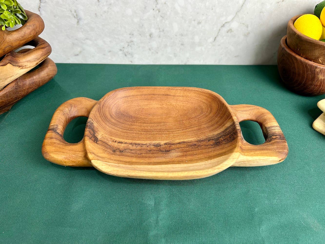 TeakRoot Rustic Handled Tray - Small - Ringold Valley Trading Company