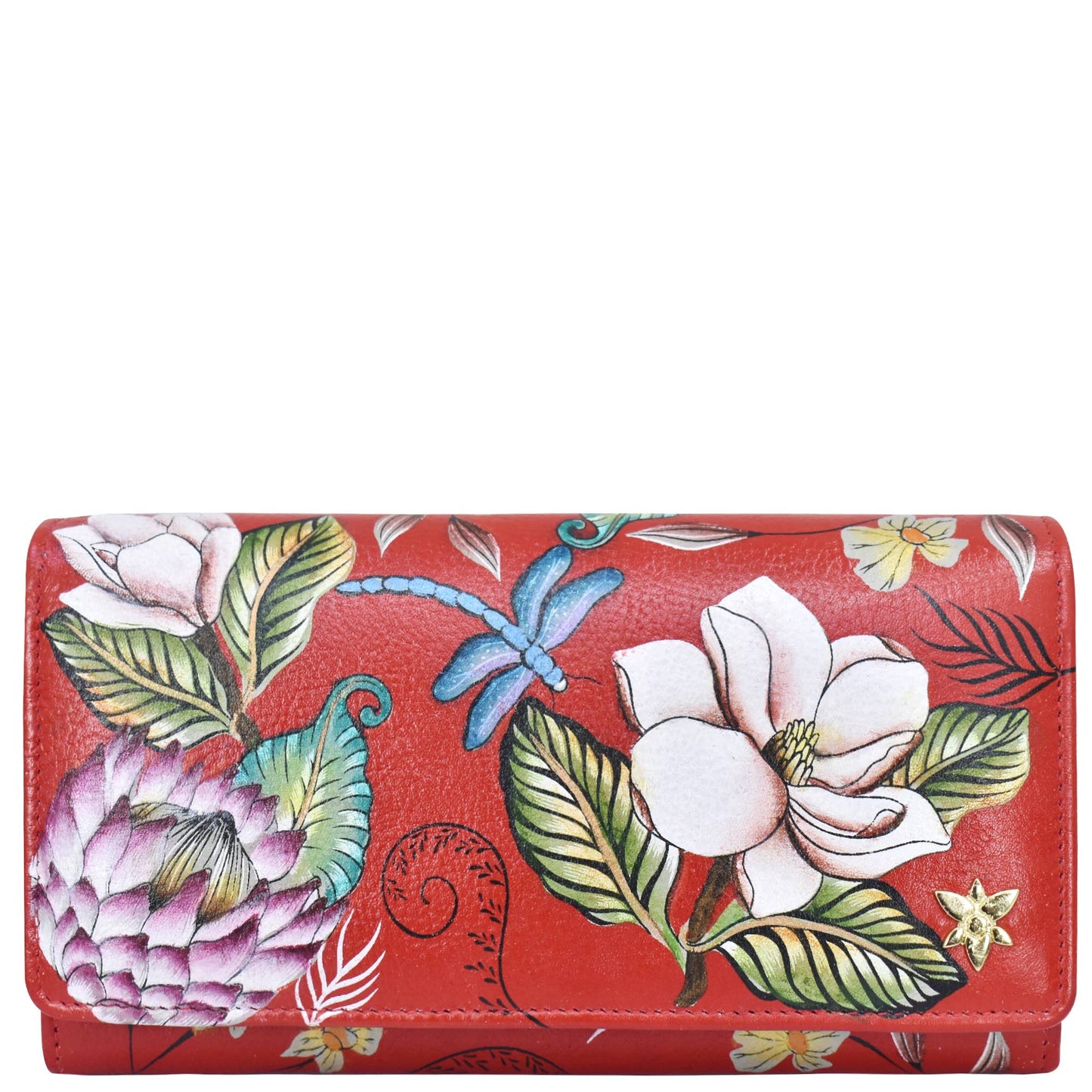 Hand-Painted Leather Accordion Flap Wallet - 1112 - Ringold Valley Trading Company