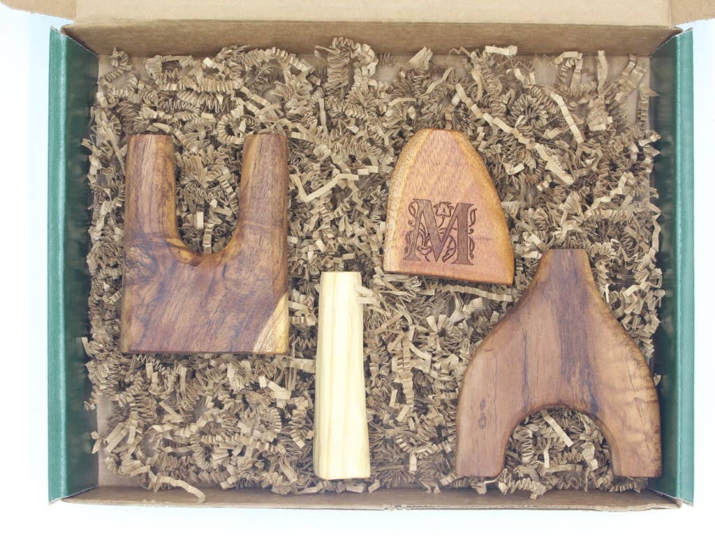 Artisan Wood Vase Set: Teak, Mahogany, Walnut, Pine - Ringold Valley Trading Company