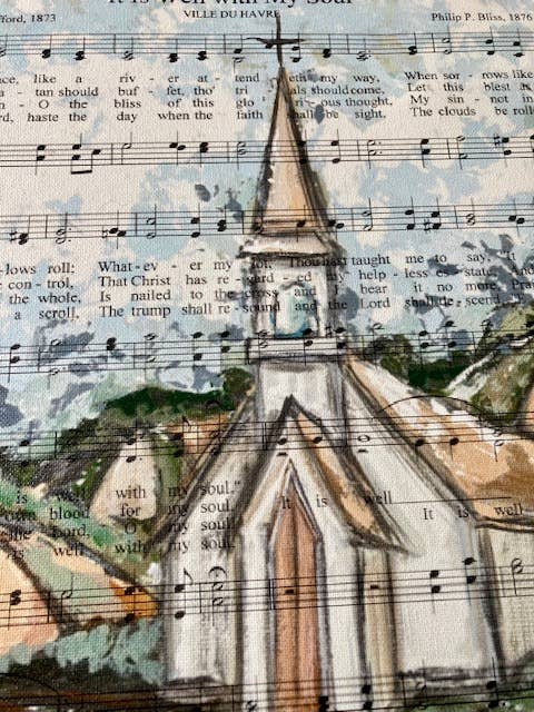 Church hymn art canvas print, picture home decor, christian: 16x20 - Ringold Valley Trading Company