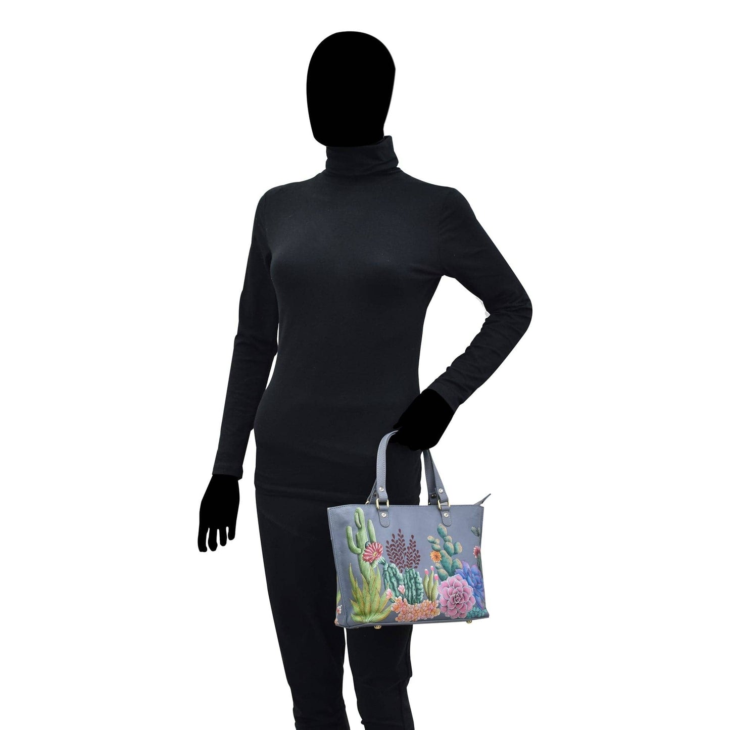 Hand-Painted Leather Medium Tote - 693 - Ringold Valley Trading Company