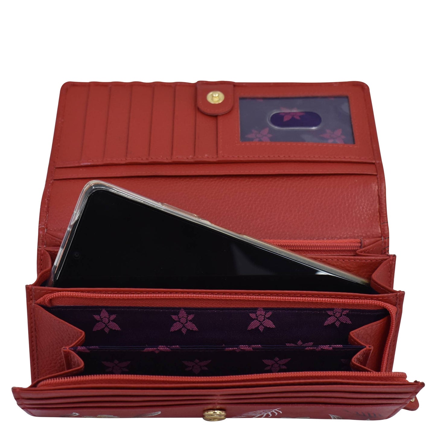 Hand-Painted Leather Accordion Flap Wallet - 1112 - Ringold Valley Trading Company