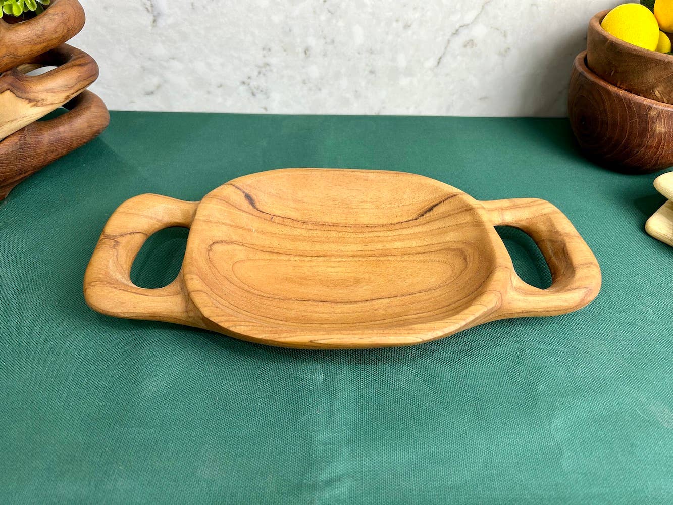 TeakRoot Rustic Handled Tray - Small - Ringold Valley Trading Company