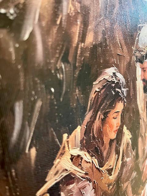 Nativity canvas art print, Christian home decor, Seasonal: 14x14 - Ringold Valley Trading Company