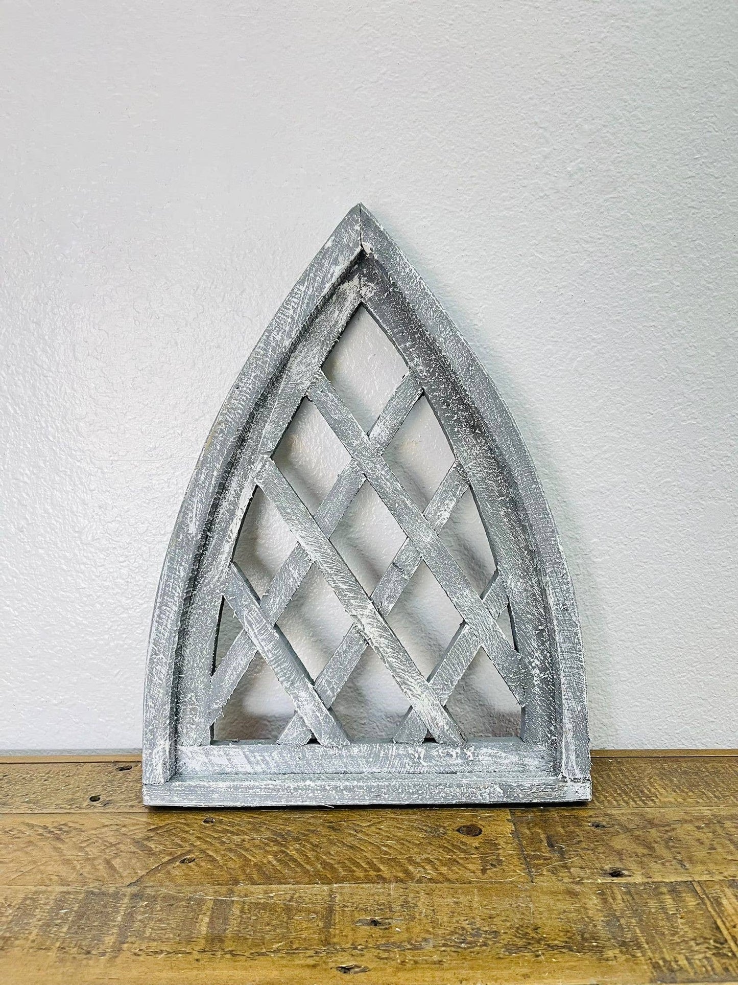 40-225 - 17" Terni Wood Arch, Light Gray (+) - Ringold Valley Trading Company