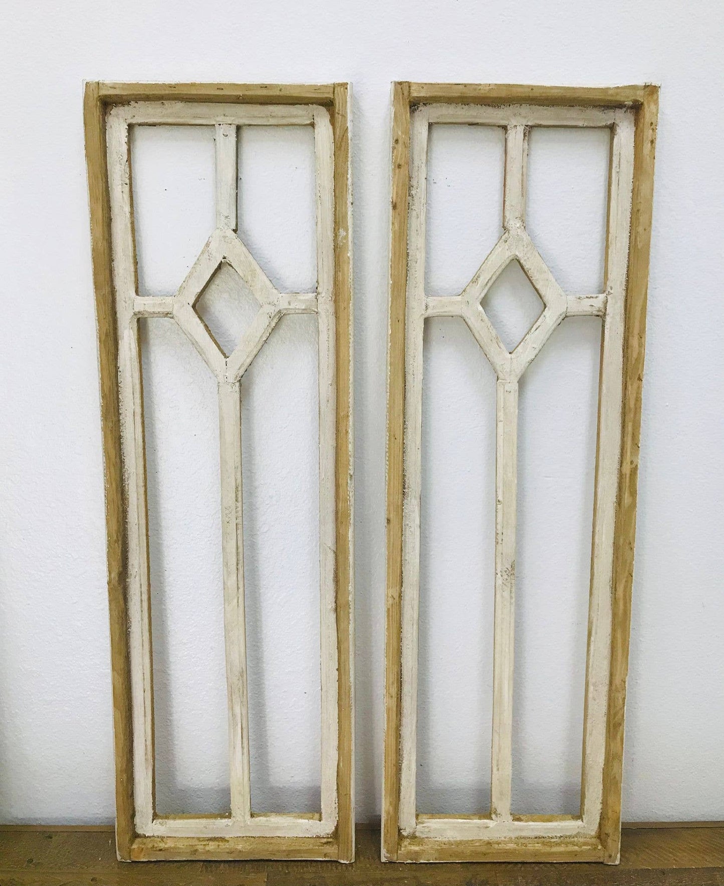 38" Rectangular Wood Arches, 2 PC Set, Antique White - 2.4 - Ringold Valley Trading Company