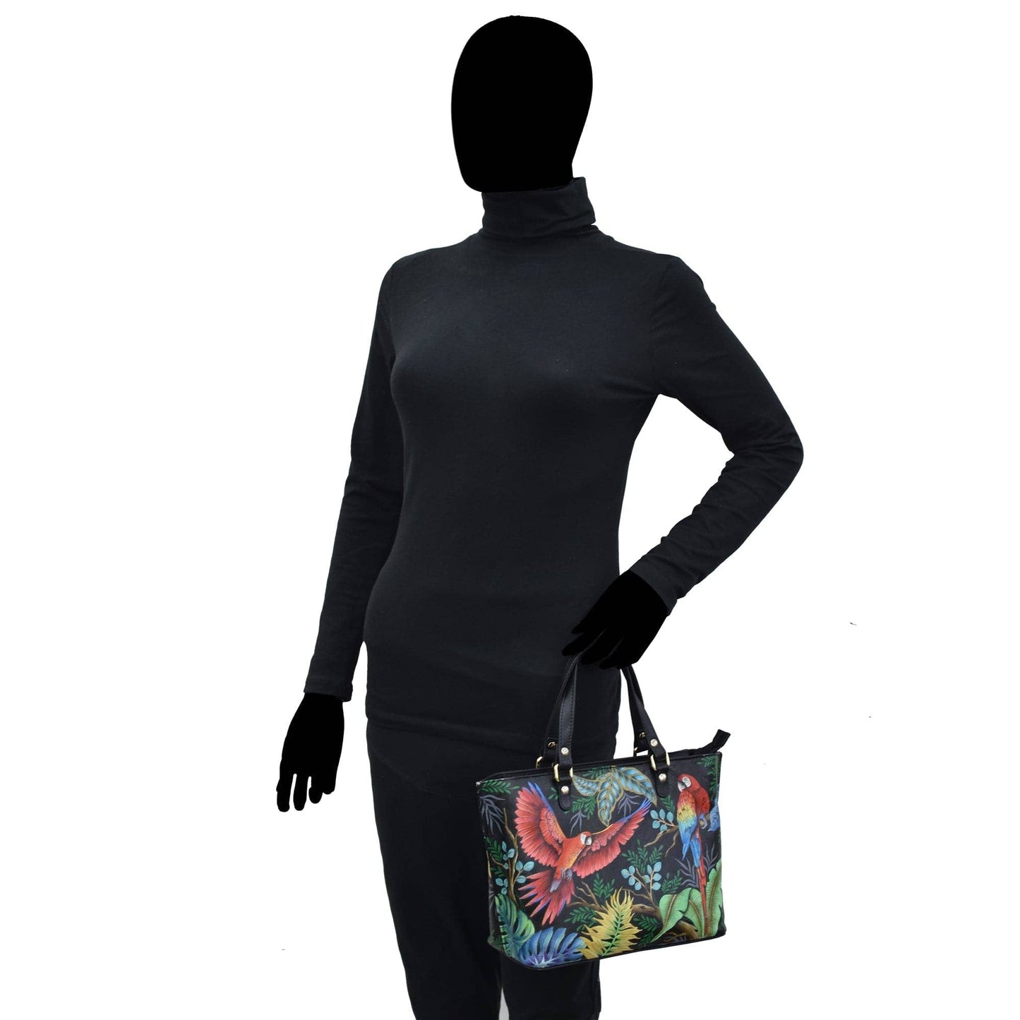 Hand-Painted Leather Medium Tote - 693 - Ringold Valley Trading Company