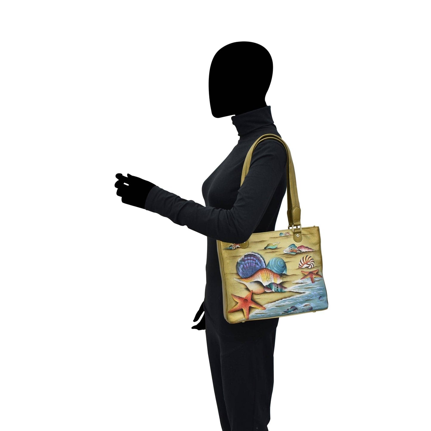 Hand-Painted Leather Medium Shopper - 677 - Ringold Valley Trading Company