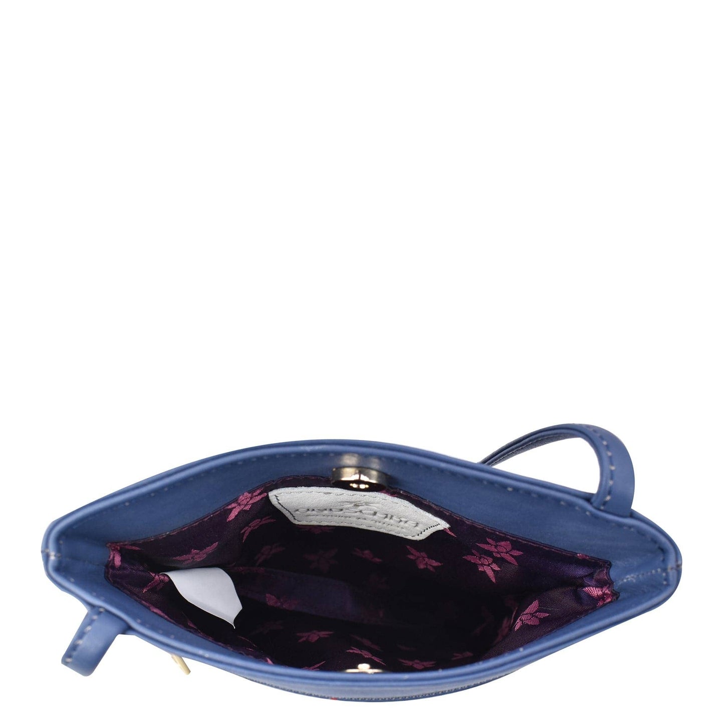 Hand-Painted Leather Mini Double Zip Travel Crossbody - 448 - Ringold Valley Trading Company
