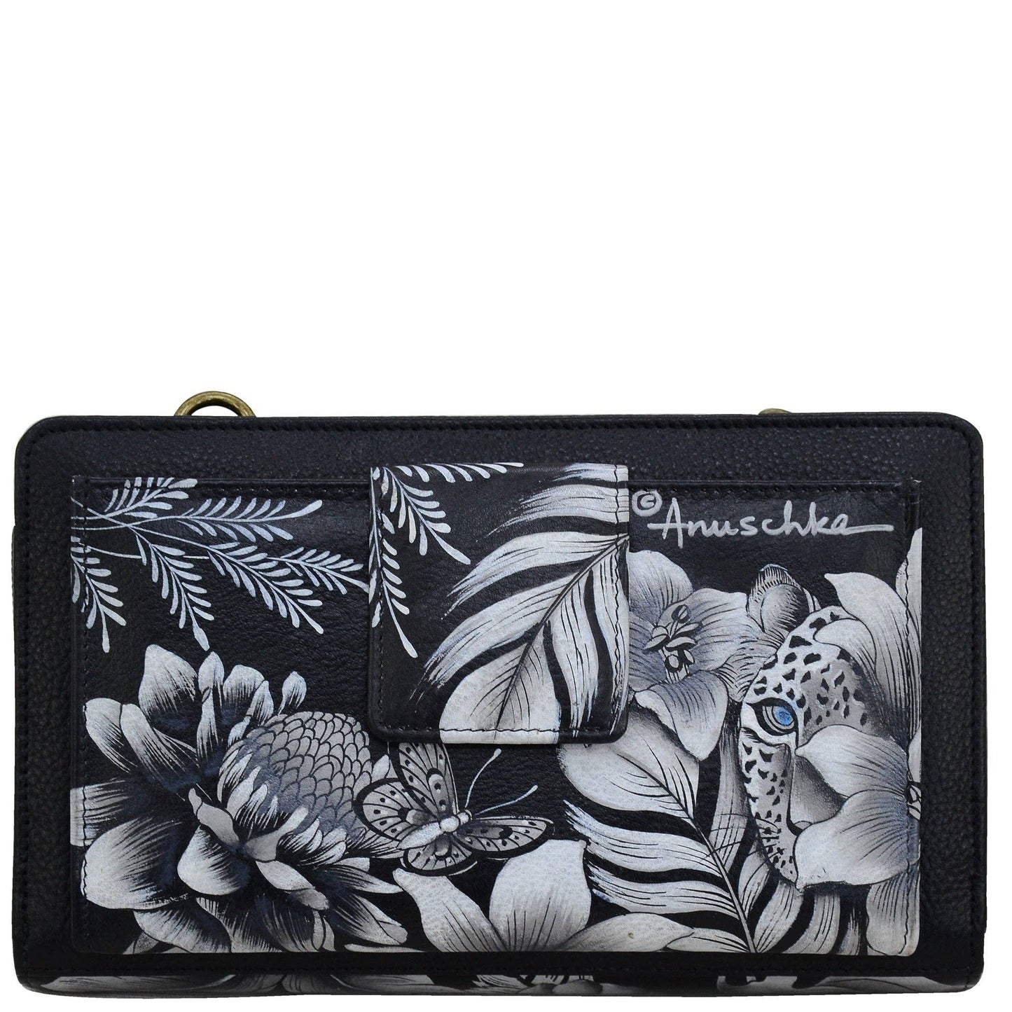 Hand-Painted Leather Organizer Wallet Crossbody - 1149 - Ringold Valley Trading Company