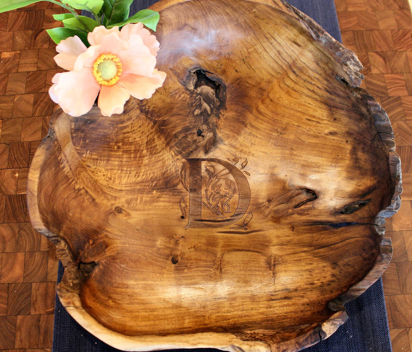 TeakCraft Live Edge Bowl: Nature's Artistry - Ringold Valley Trading Company
