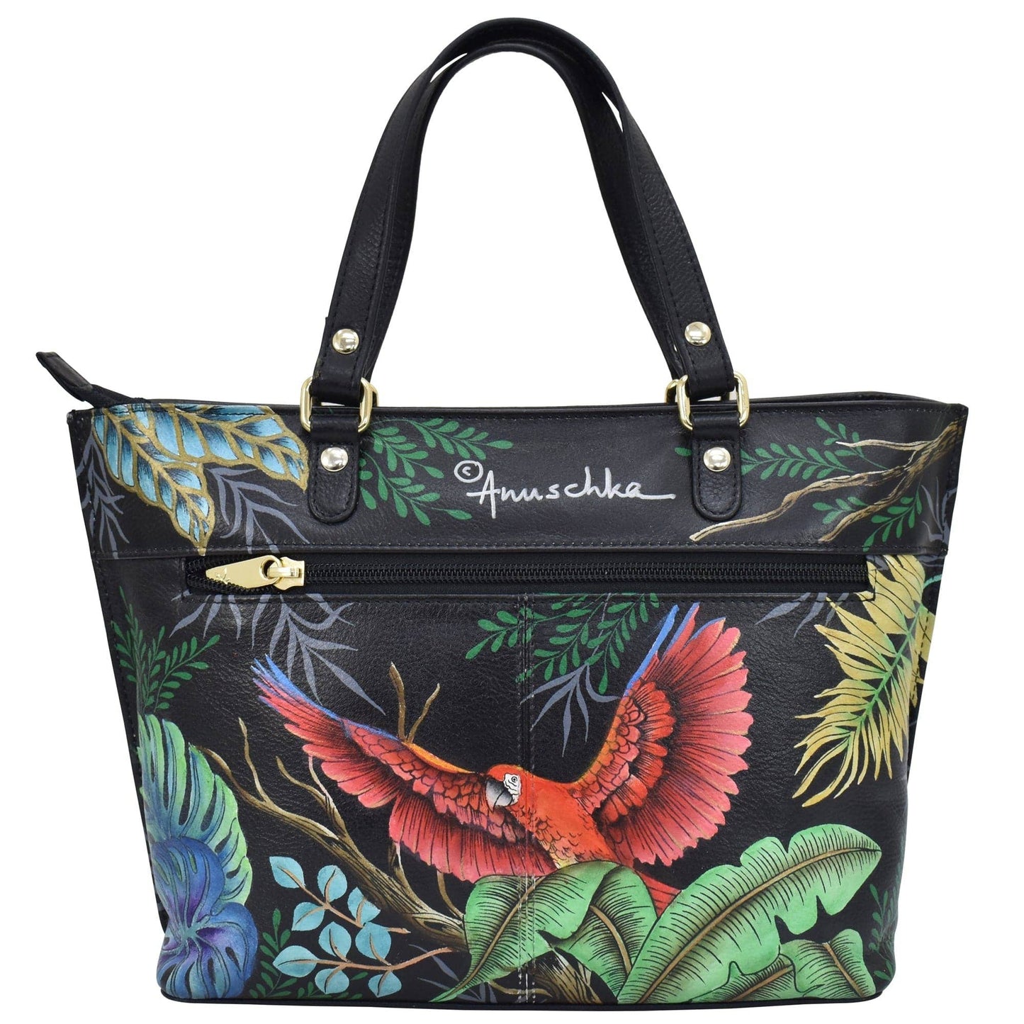 Hand-Painted Leather Medium Tote - 693 - Ringold Valley Trading Company