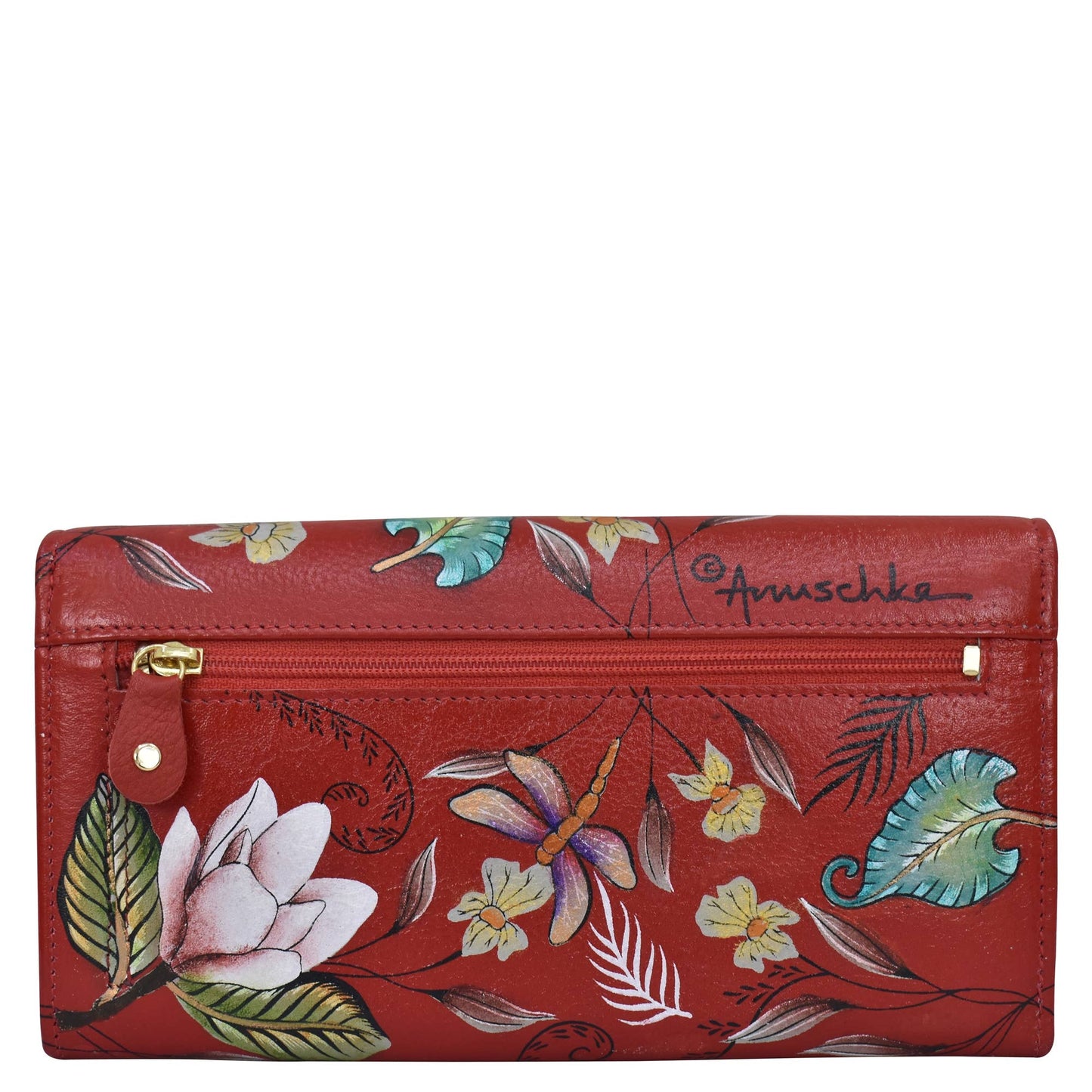 Hand-Painted Leather Accordion Flap Wallet - 1112 - Ringold Valley Trading Company