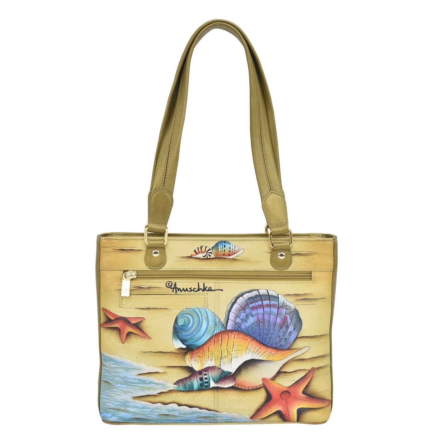 Hand-Painted Leather Medium Shopper - 677 - Ringold Valley Trading Company