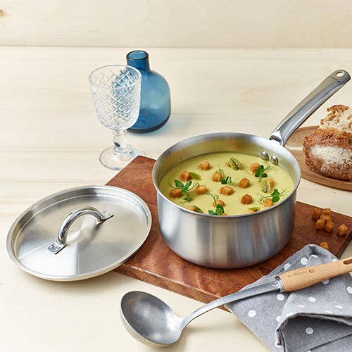 ALCHIMY 3-ply Stainless Steel Saucepan: 8" - Ringold Valley Trading Company