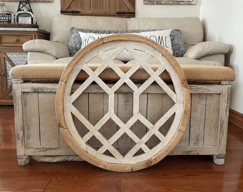 Bagheria Wood Window, White - 24"D x 1.5"W - Ringold Valley Trading Company