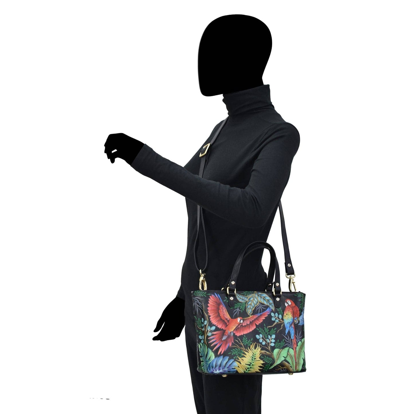 Hand-Painted Leather Medium Tote - 693 - Ringold Valley Trading Company