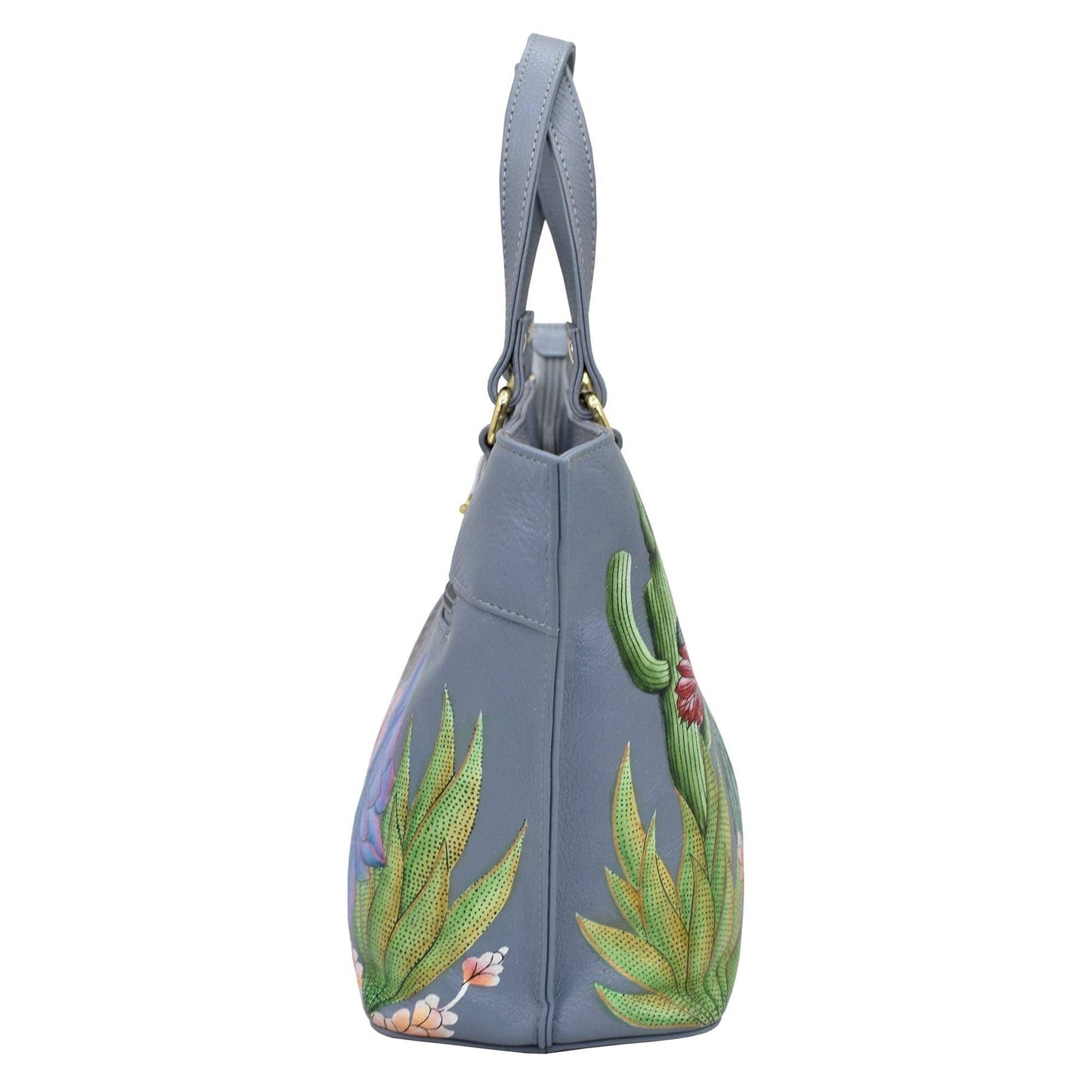 Hand-Painted Leather Medium Tote - 693 - Ringold Valley Trading Company