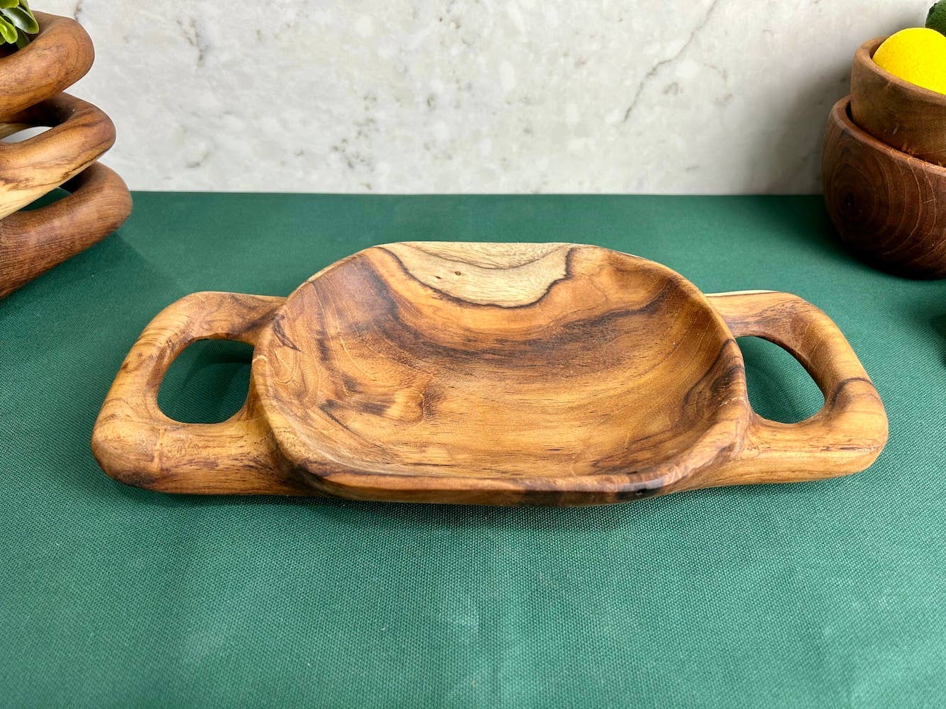 TeakRoot Rustic Handled Tray - Small - Ringold Valley Trading Company