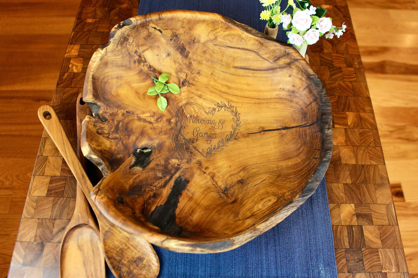 TeakCraft Live Edge Bowl: Nature's Artistry - Ringold Valley Trading Company