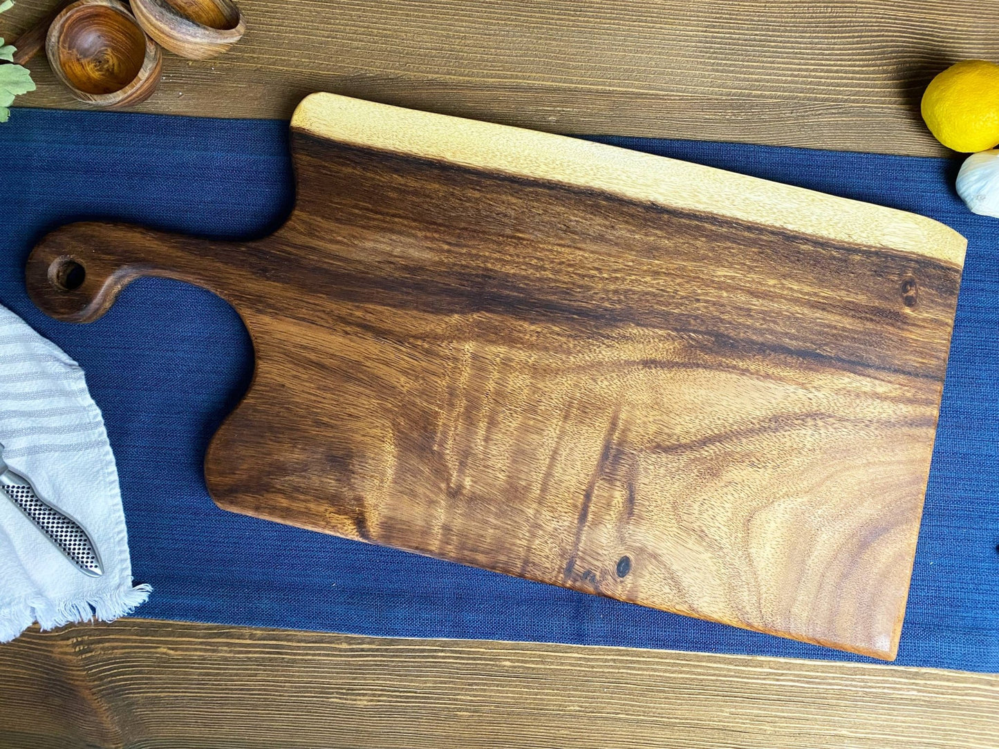 Extra Large Live Edge Serving Board with Handle - Ringold Valley Trading Company