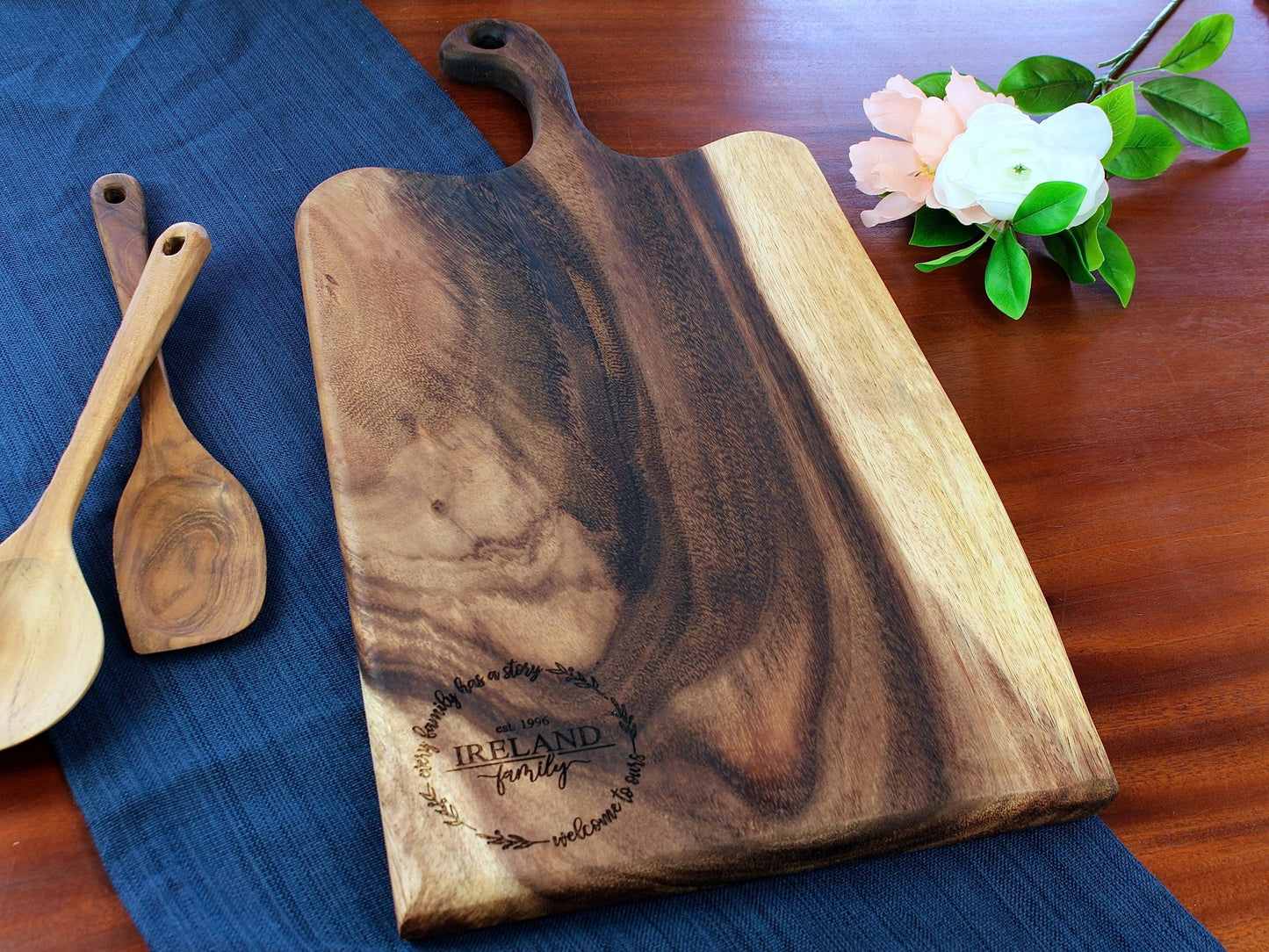 Extra Large Live Edge Serving Board with Handle - Ringold Valley Trading Company