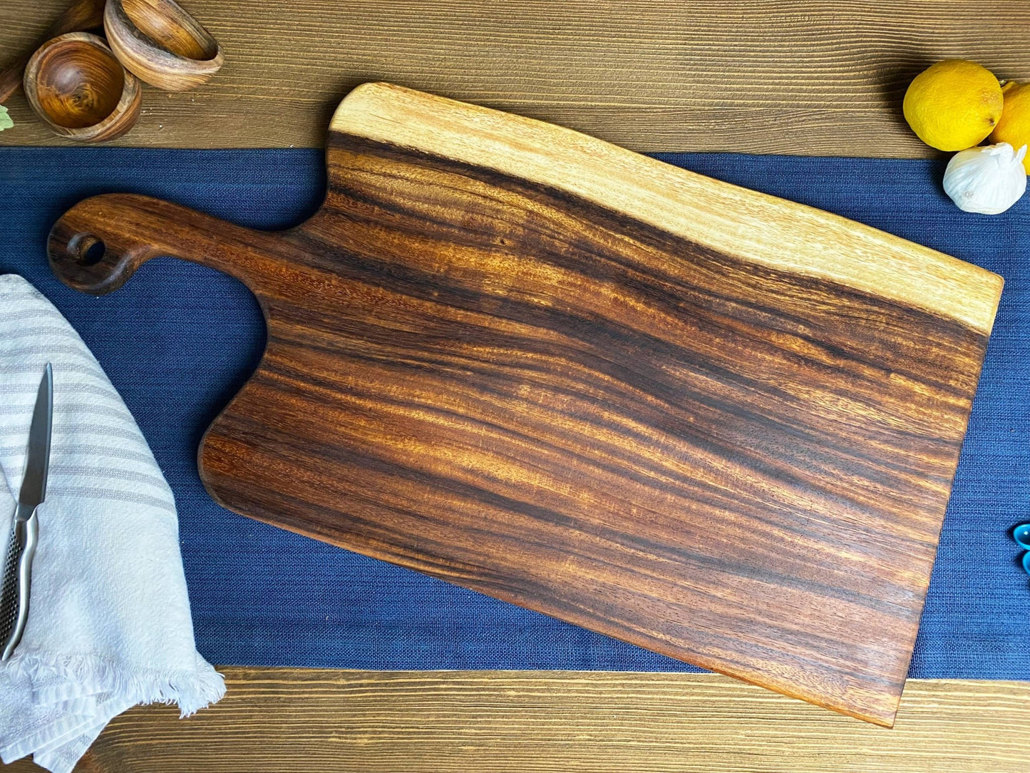 Extra Large Live Edge Serving Board with Handle - Ringold Valley Trading Company