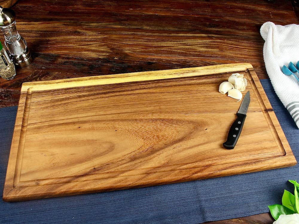 Extra Large Live Edge Square End Board with Juice Groove - Ringold Valley Trading Company