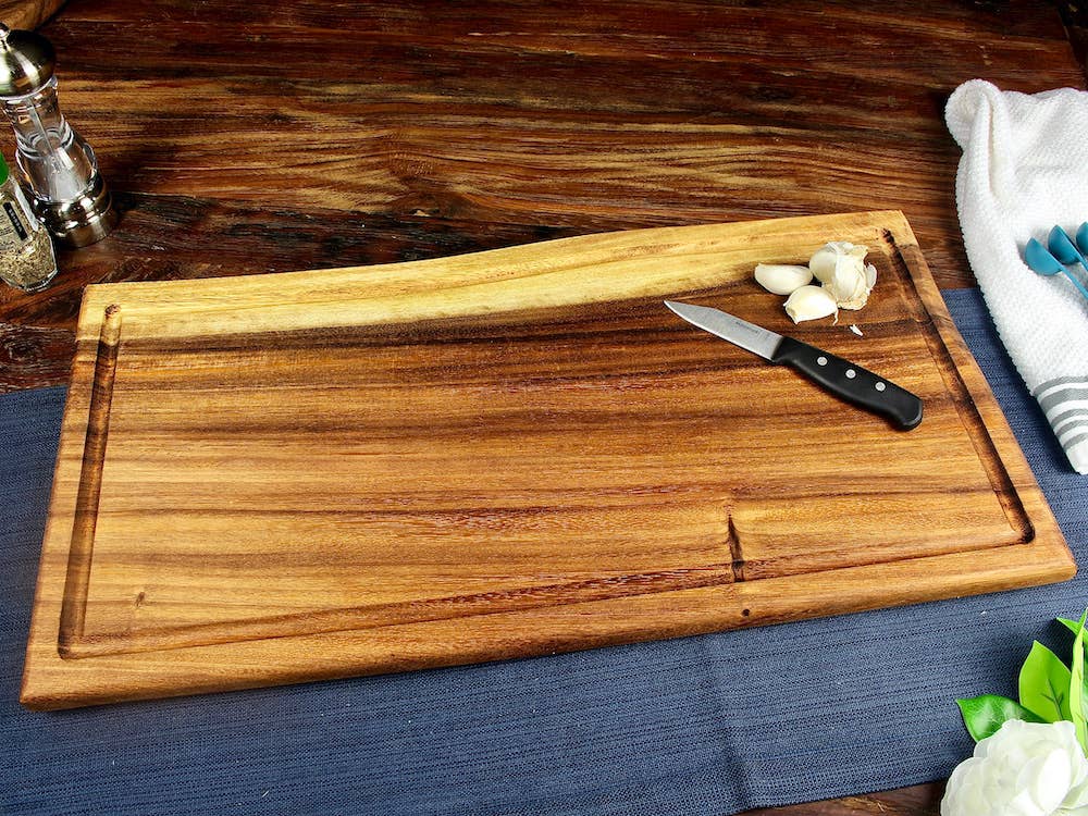 Extra Large Live Edge Square End Board with Juice Groove - Ringold Valley Trading Company
