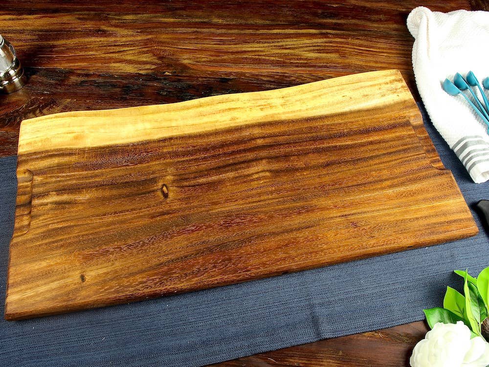 Extra Large Live Edge Square End Board with Juice Groove - Ringold Valley Trading Company