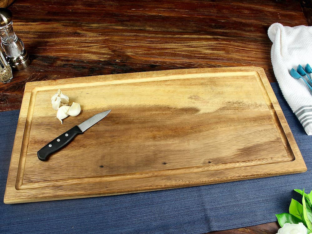 Extra Large Live Edge Square End Board with Juice Groove - Ringold Valley Trading Company