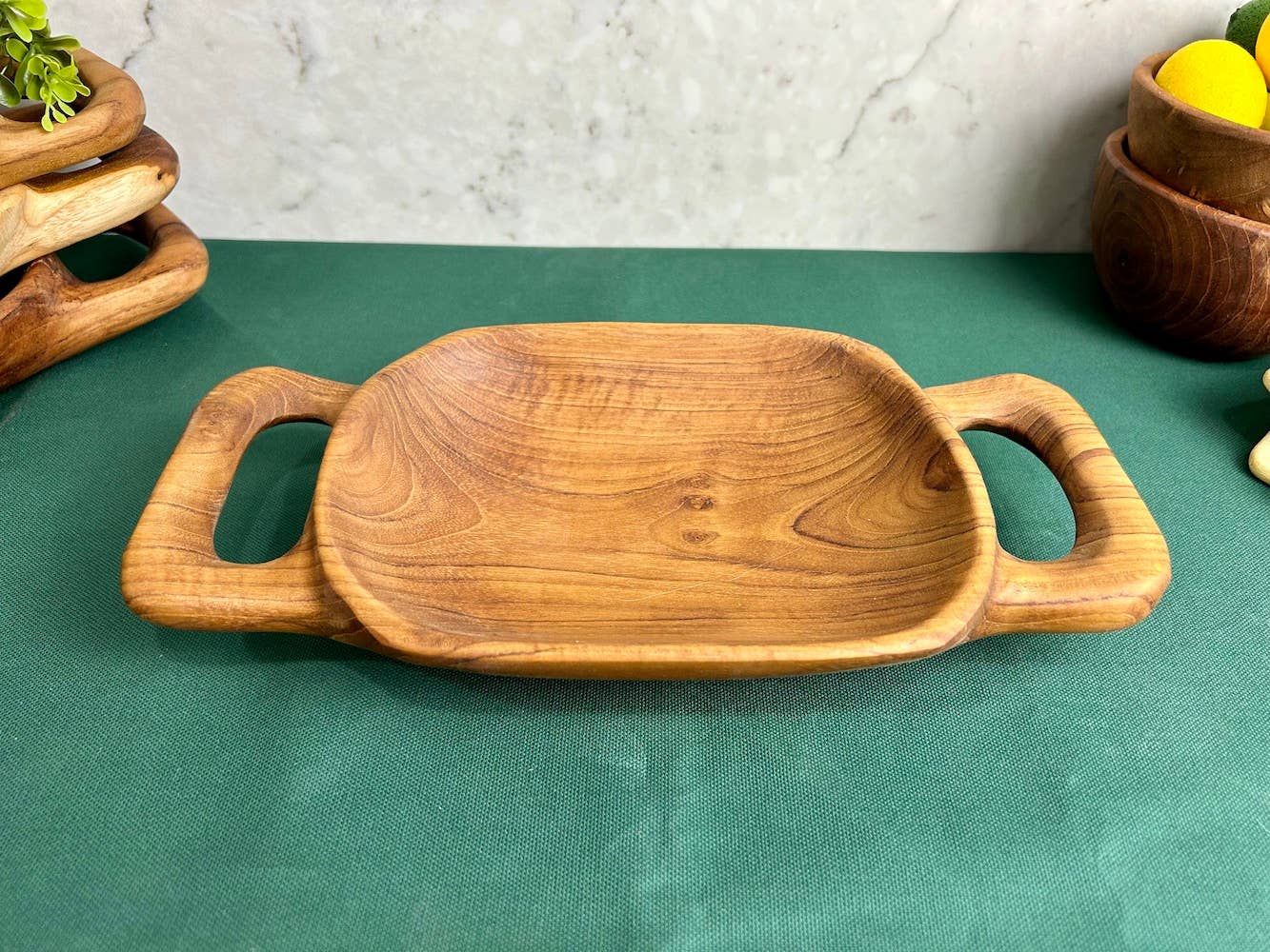 TeakRoot Rustic Handled Tray - Small - Ringold Valley Trading Company