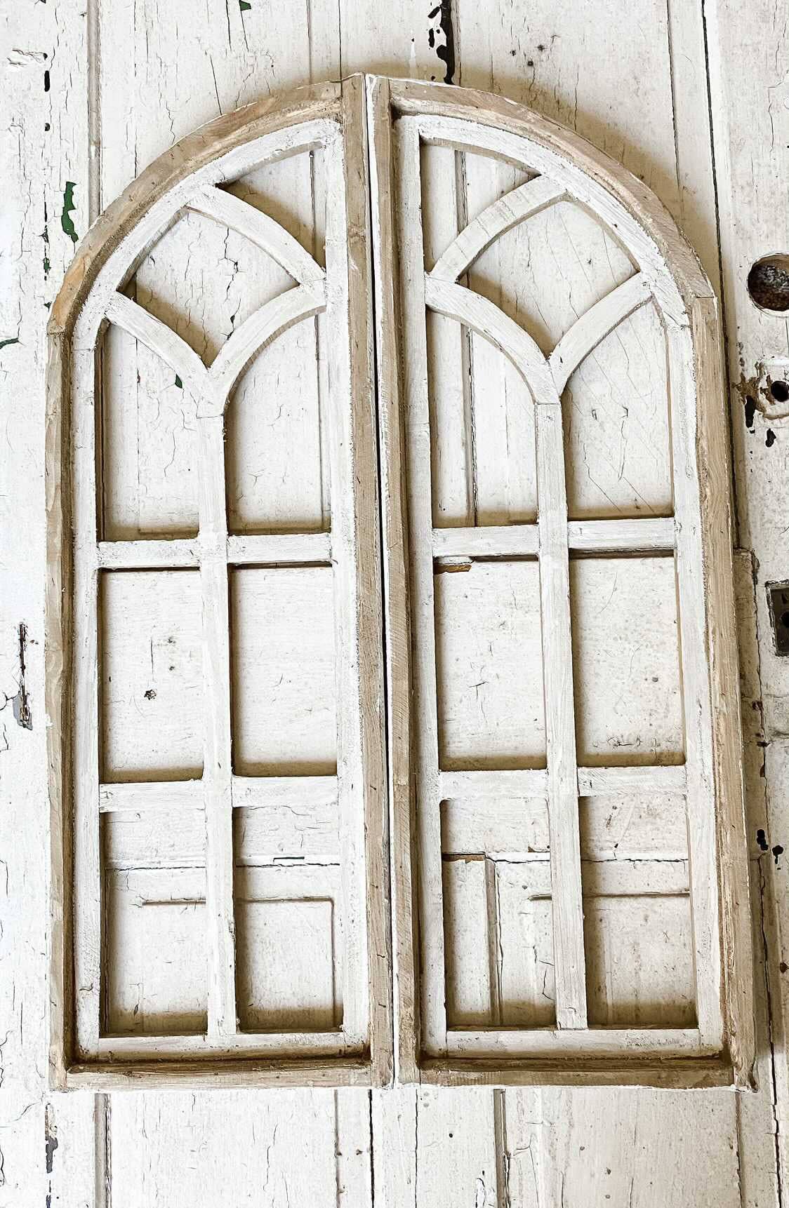 36" Bari Wood Arches, 2 PC Set, White - 3.2
