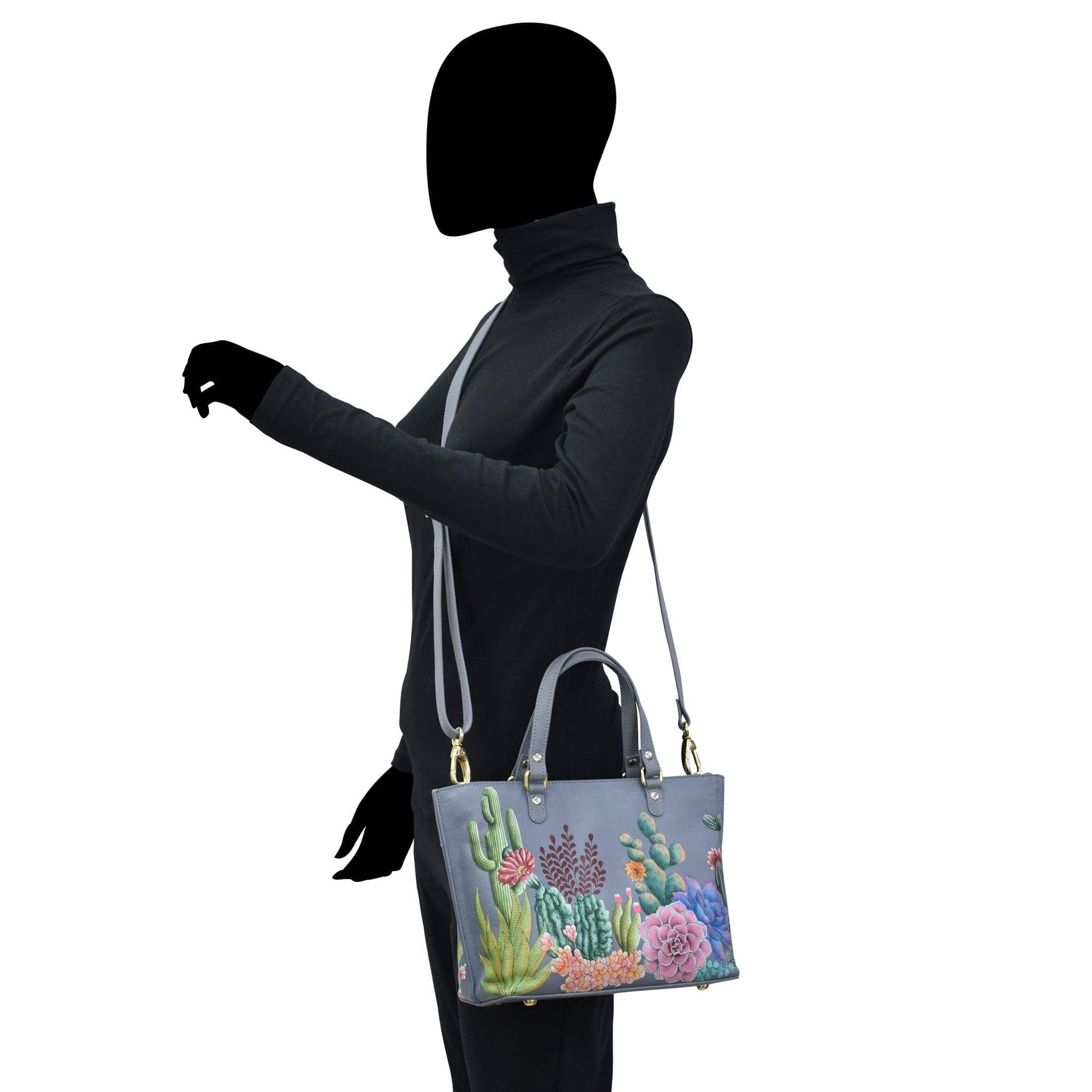 Hand-Painted Leather Medium Tote - 693 - Ringold Valley Trading Company