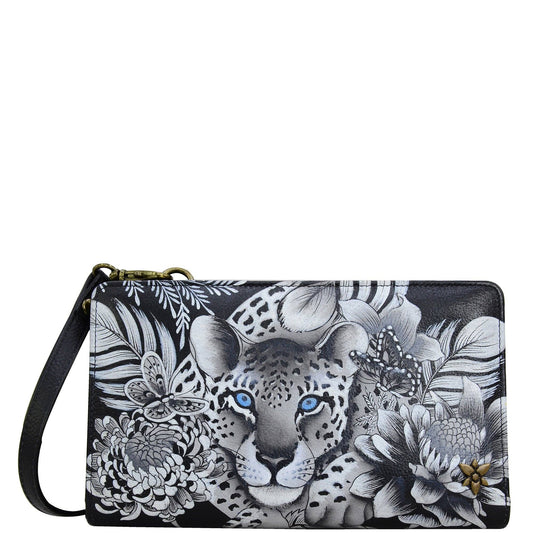 Hand-Painted Leather Organizer Wallet Crossbody - 1149 - Ringold Valley Trading Company