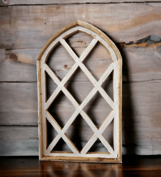 30 Artisan White Wood Arch - Unique Handmade Design - Ringold Valley Trading Company
