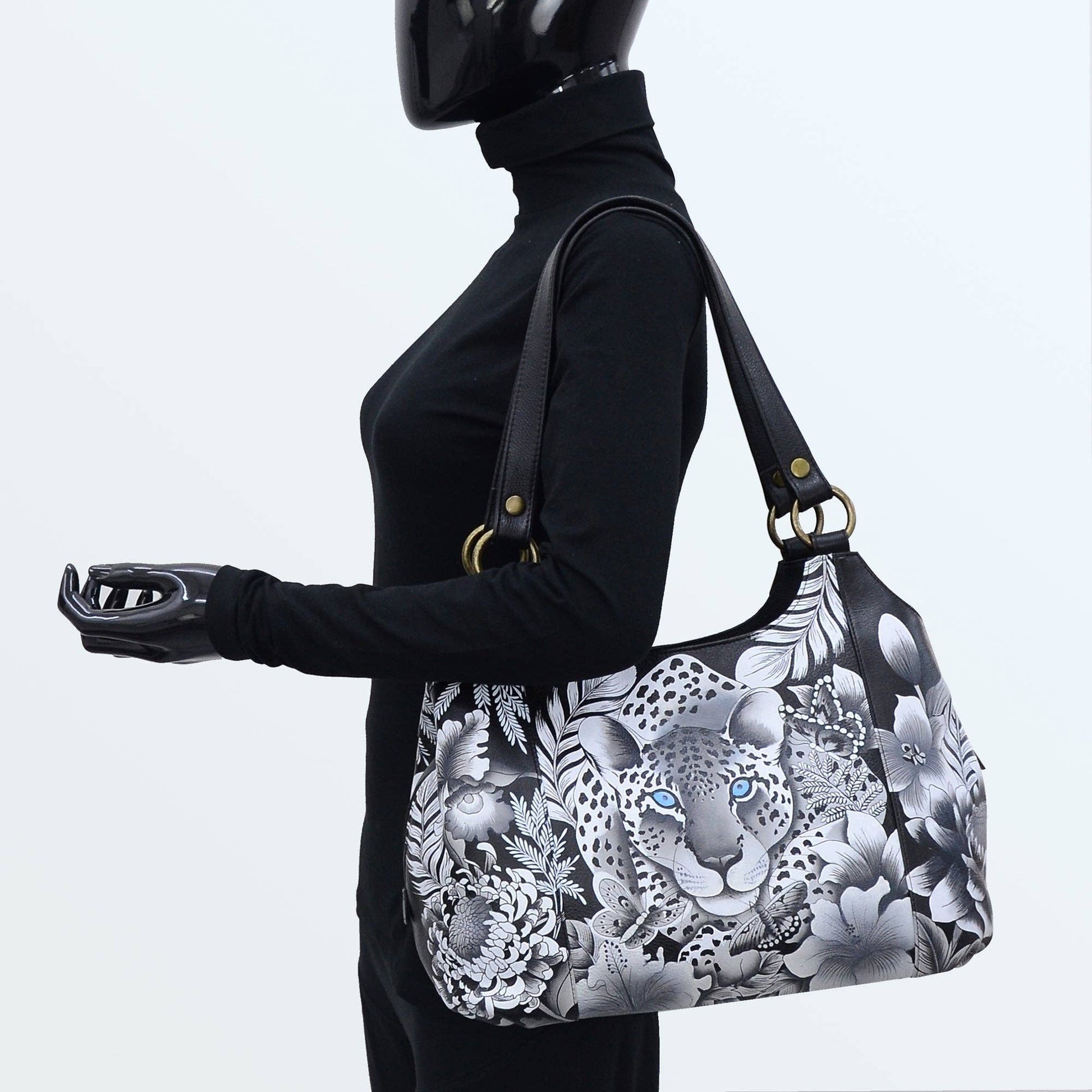 Hand-Painted Leather Triple Compartment Large Satchel - 652 - Ringold Valley Trading Company