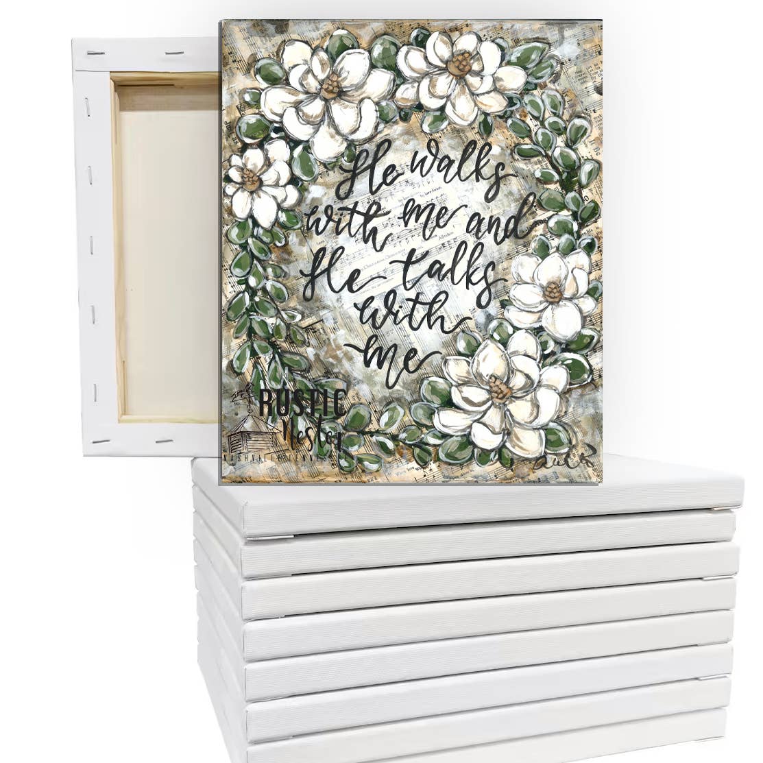 Inspirational church hymn canvas art print, Christian home : 16x20 - Ringold Valley Trading Company