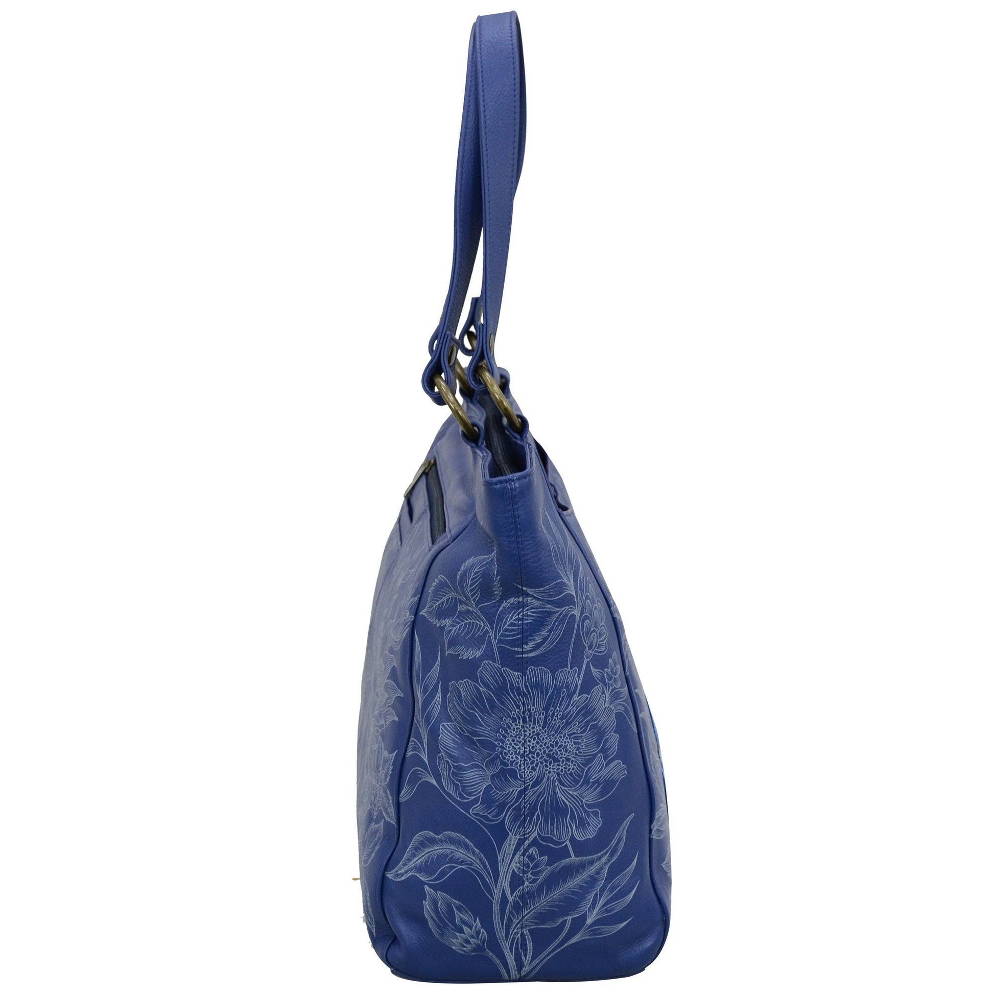Hand-Painted Leather Classic Work Tote - 664 - Ringold Valley Trading Company