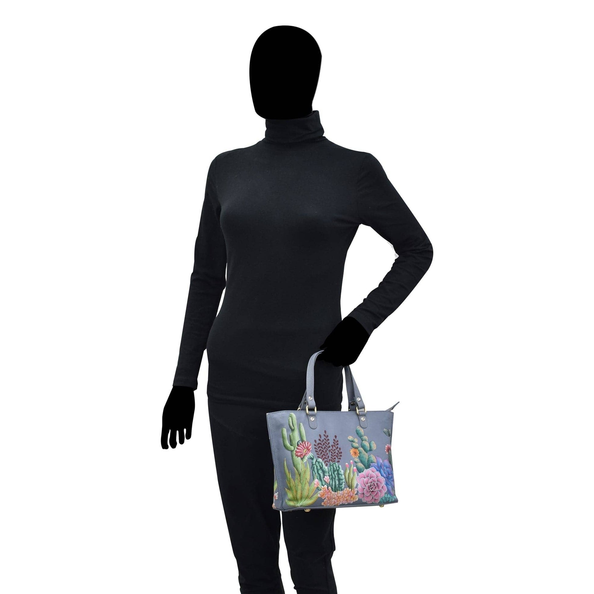 Hand-Painted Leather Medium Tote - 693 - Ringold Valley Trading Company