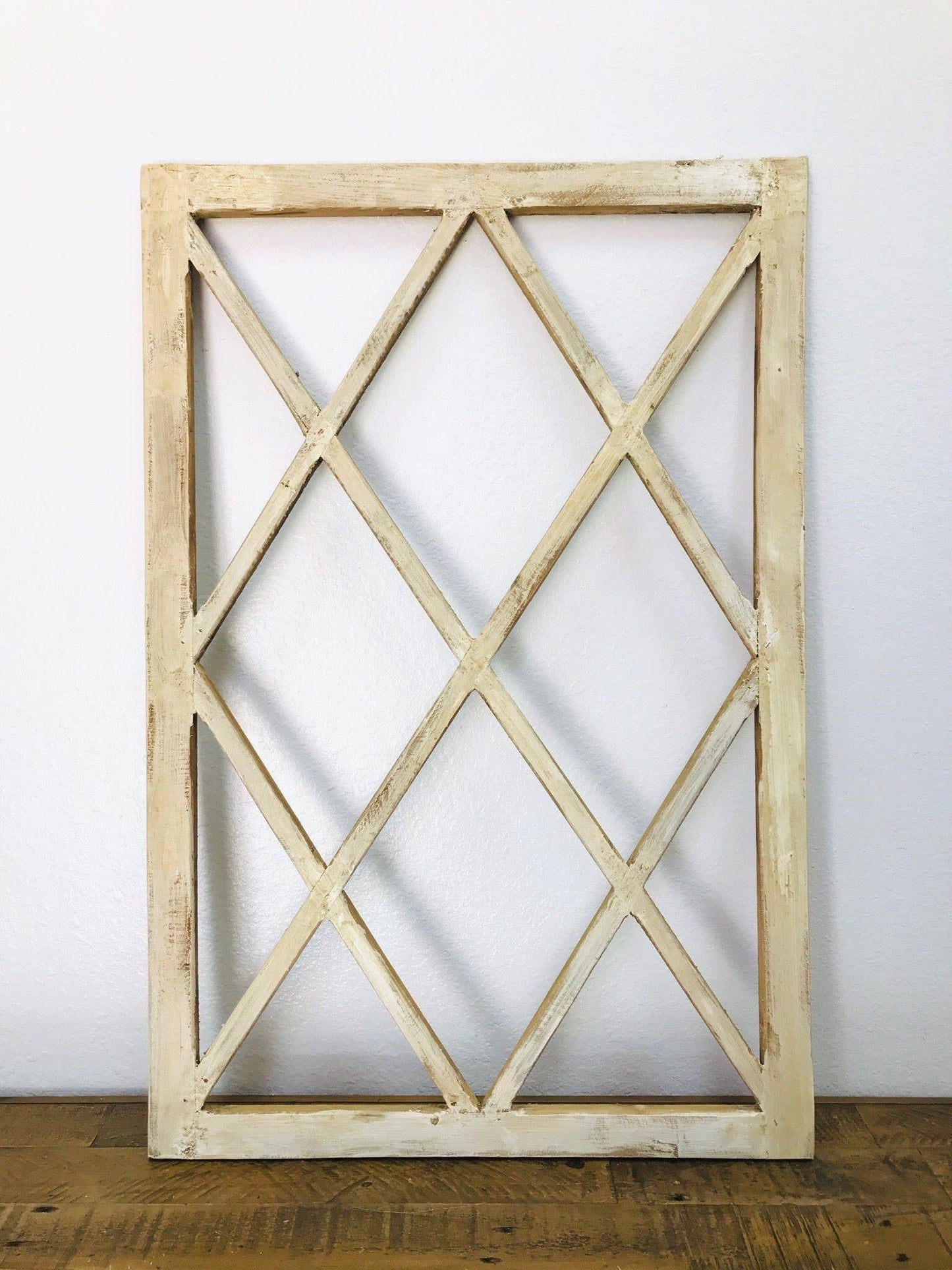 36" Reggio Wood Window, White, Handmade - 4.9 (OOS) - Ringold Valley Trading Company