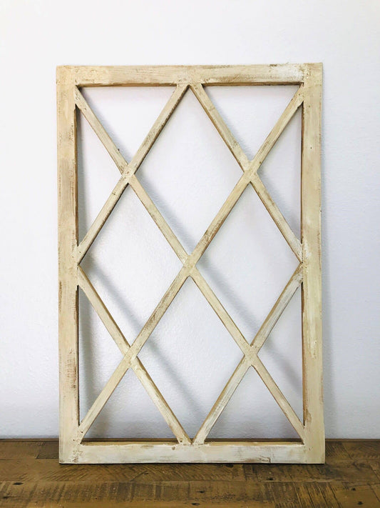 36" Reggio Wood Window, White, Handmade - 4.9 (OOS) - Ringold Valley Trading Company