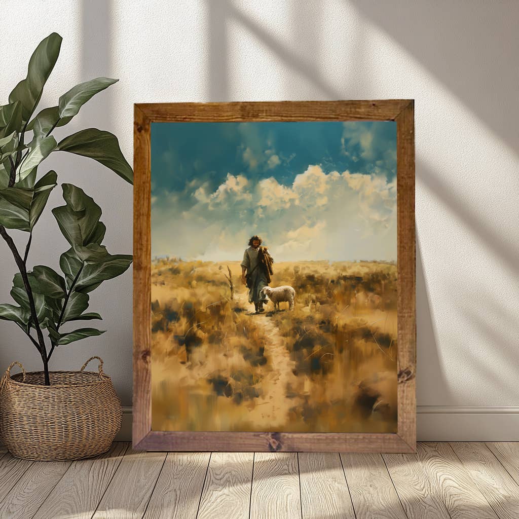 Jesus Left the 99 home decor, minimalistic art, Christian: 16x20 - Ringold Valley Trading Company