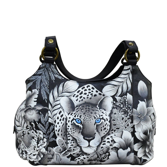 Hand-Painted Leather Triple Compartment Large Satchel - 652 - Ringold Valley Trading Company