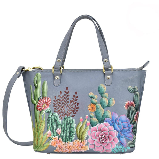 Hand-Painted Leather Medium Tote - 693 - Ringold Valley Trading Company