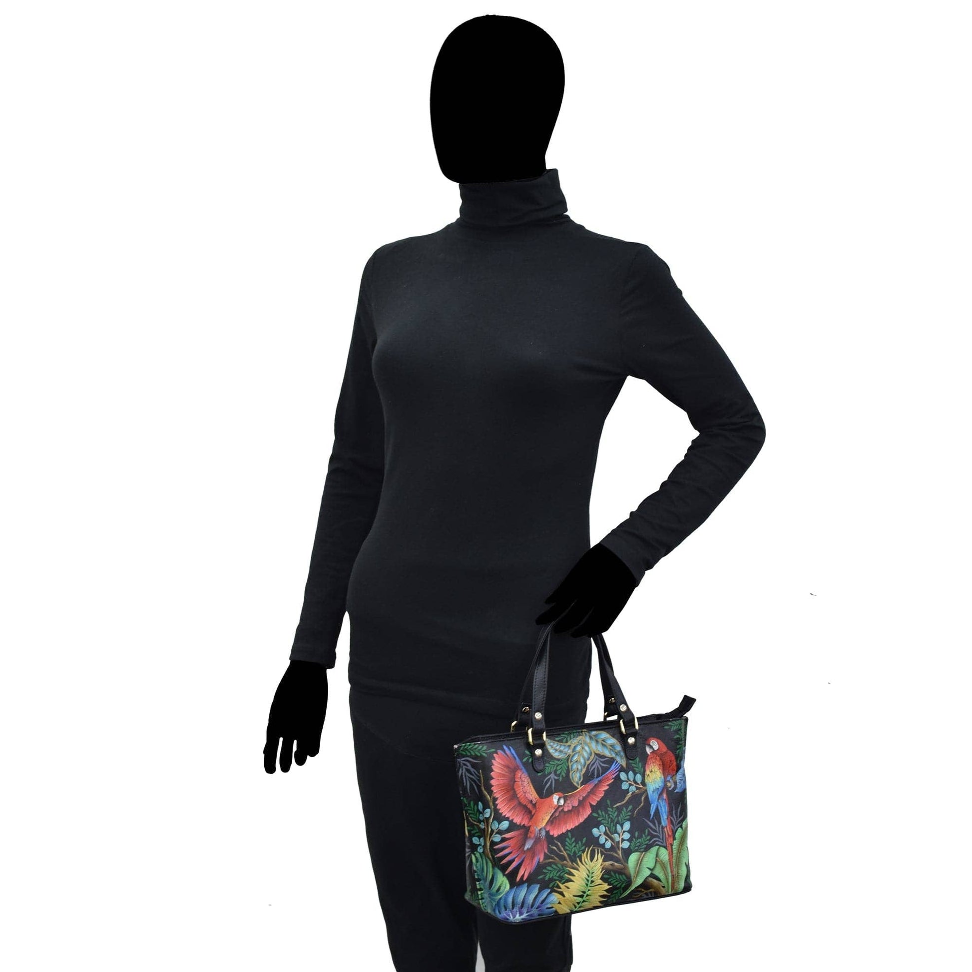 Hand-Painted Leather Medium Tote - 693 - Ringold Valley Trading Company