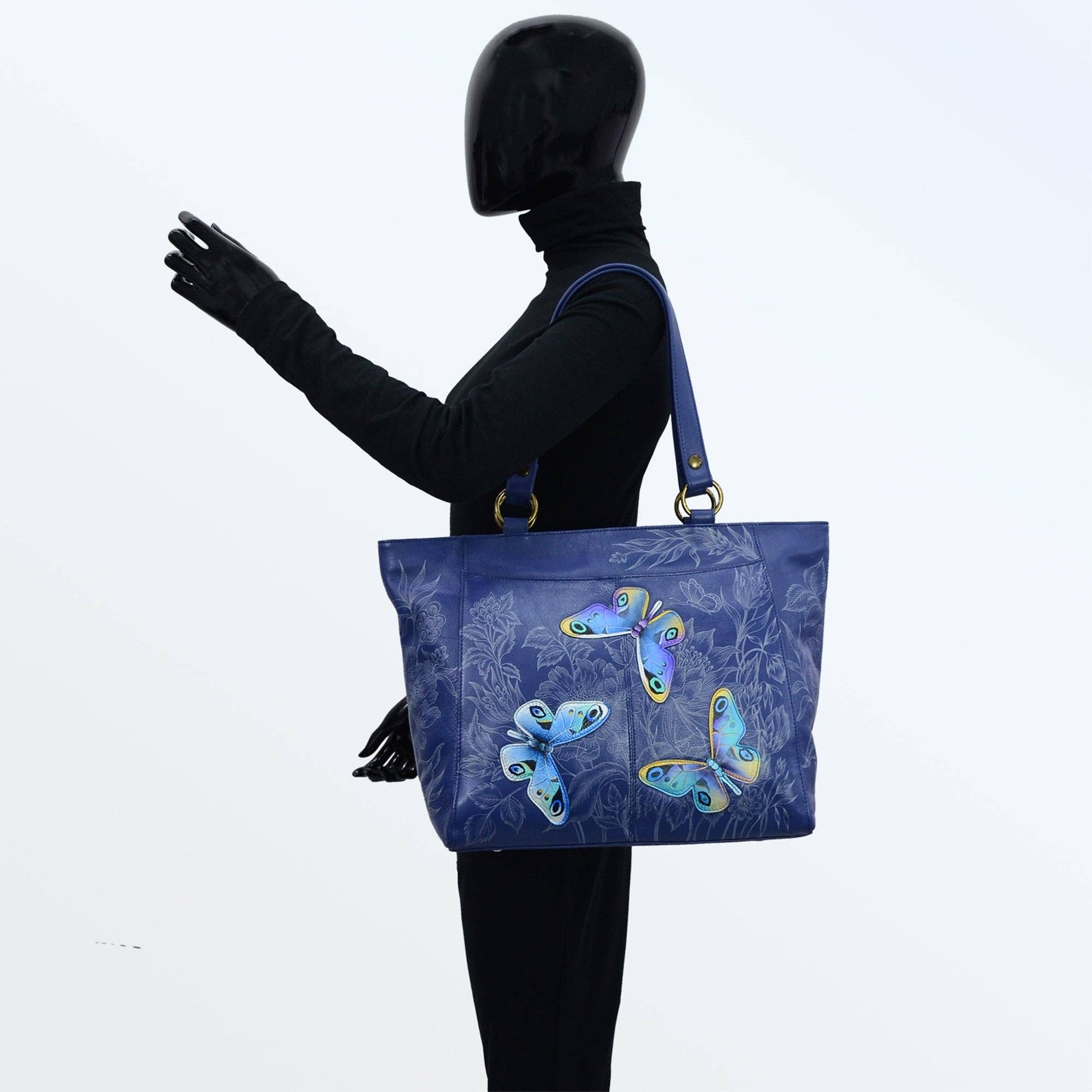 Hand-Painted Leather Classic Work Tote - 664 - Ringold Valley Trading Company