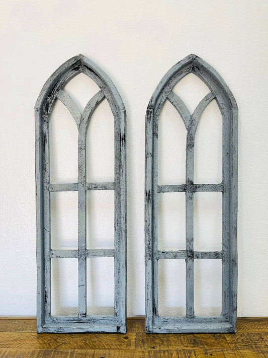 36" Cathedral Wood Arches, 2 PC Set, Dark Gray - 6.9 (OOS) - Ringold Valley Trading Company