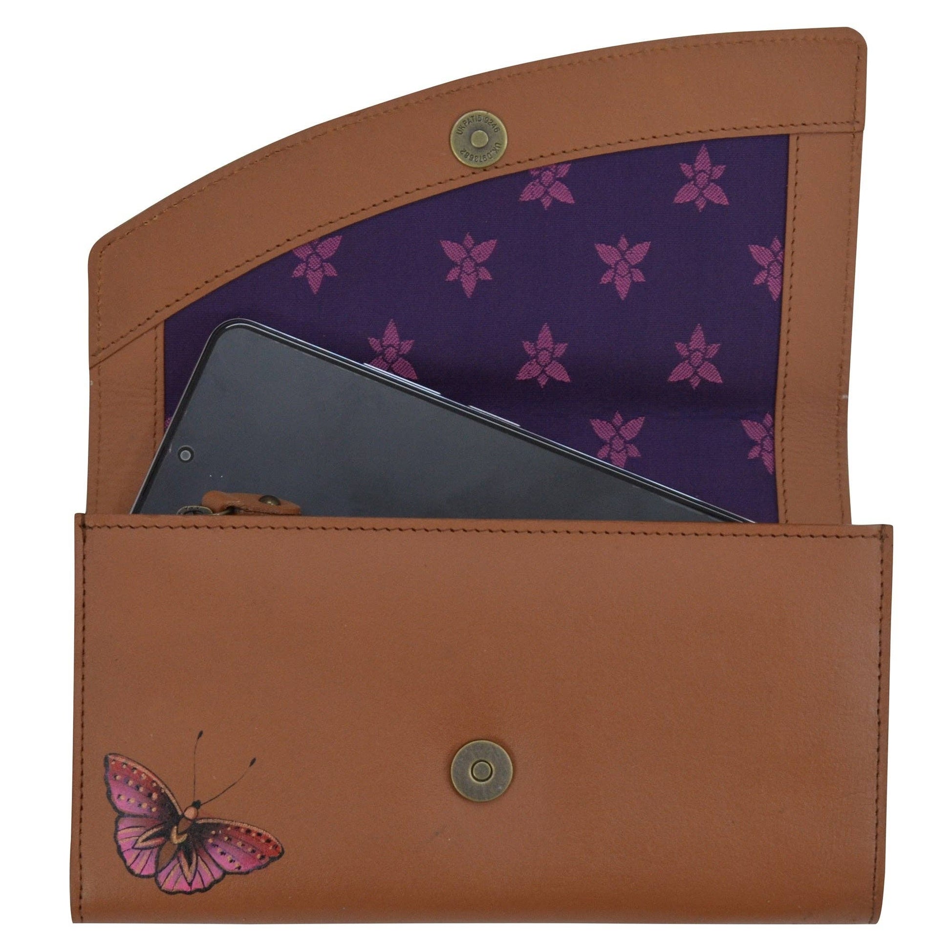 Hand-Painted Leather Accordion Flap Wallet - 1174 - Ringold Valley Trading Company