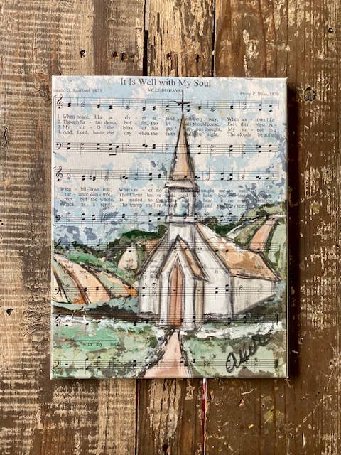 Church hymn art canvas print, picture home decor, christian: 16x20 - Ringold Valley Trading Company
